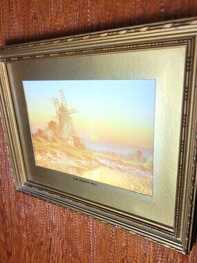 1940s Normill Framed Print The Broken Mill 4134 Made in England Mid Century